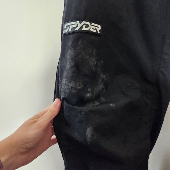Spyder Mens XXL Black Ski snow Pants flaws Zipper sides Pockets Nylon - Picture 5 of 12